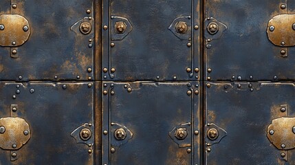 Fototapeta premium Stock seamless background metal gate for dwarf walls