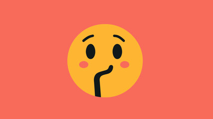 Fototapeta premium Thinking Face Emoticon Vector Design | Contemplative Emoji Illustration for Expressions, Reactions, and Emojis | Emojilicious Flat Style Art