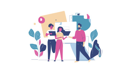 Obraz premium Upgrade to Pro for Premium Features and Remove Ads, Business Team Collaboration, Vector Illustration for Ad-Free Experience and Enhanced Tools