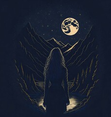 halloween night background with moon