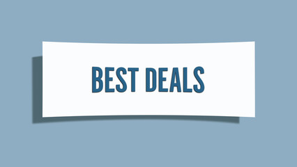 Best Deals. A card isolated on blue background.