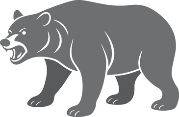 angry panda running logo silhouette