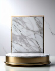 Marble and gold display stand