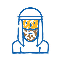 arab muslim guy doodle icon sketch vector. arab muslim guy sign. isolated symbol illustration