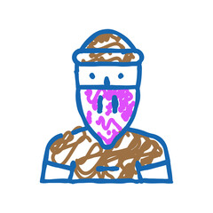 bandit man doodle icon sketch vector. bandit man sign. isolated symbol illustration