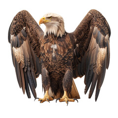 Majestic Bald Eagle Half Open Wings with SPQR Scene Recreation - Transparent