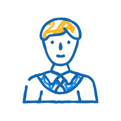 diligent family man doodle icon sketch vector. diligent family man sign. isolated symbol illustration