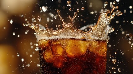 Splash of cola or coffee frozen in motion