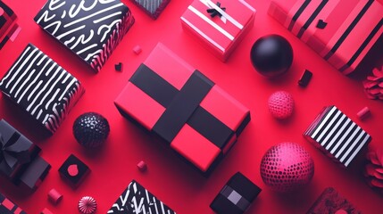 Black Friday story template featuring bold black and pink colors for social media promotions