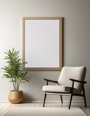 Minimalist living room with a chair