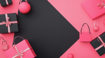 Black Friday story template featuring bold black and pink colors for social media promotions