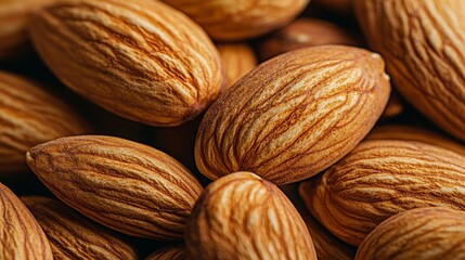 Close-up image of dry roasted almonds, highlighting their health benefits as a source of healthy fats