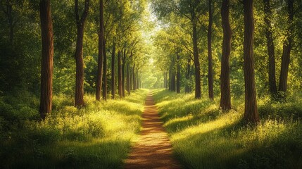 Obraz premium Caucasus, Russia, green forest trees background.