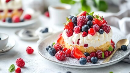 Traditional dessert placed on a white table