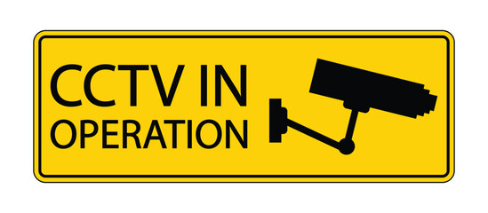 CCTV Surveillance Warning Sign Graphic Design