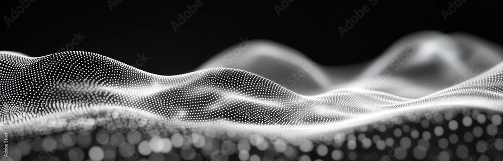 Poster modern technology background abstract wave of particles. abstract wave of particles. futuristic wave