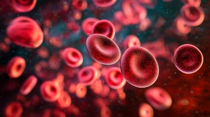 Illustration of red blood cells erythrocytes