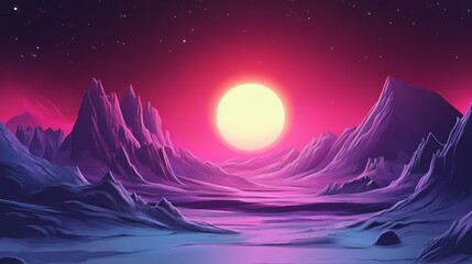 Obraz premium Artistic concept painting of a beautiful sci-fi landscape, with a future thing in the background. tender and dreamy design, background illustration. Alien Landscape. Illustration
