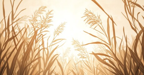 In the interior there is a tropical leaves design with a light beige background and photo wallpaper with textural backgrounds