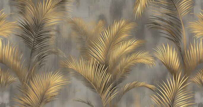 A tropical leaf designed on a grunge wall on a tropical background. A wallpaper design that can be also used as a photo wallpaper, mural, card, or postcard.