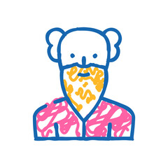 old age man doodle icon sketch vector. old age man sign. isolated symbol illustration