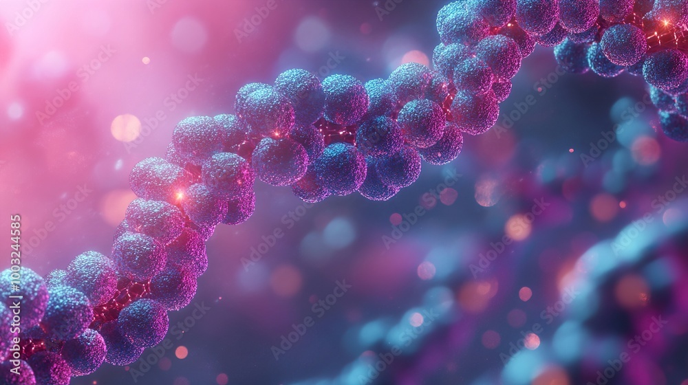 Wall mural dna helix: a 3d render of the building blocks of life