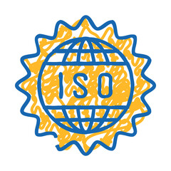 iso standard doodle icon sketch vector. iso standard sign. isolated symbol illustration
