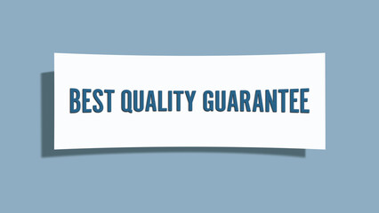 Best Quality Guarantee. A card isolated on blue background.