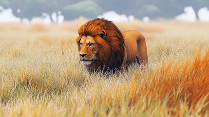 Fototapeta premium HD 8K wallpaper of a lion stock photo