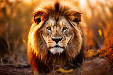 Obraz premium A majestic lion wild animal.