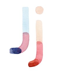 Handcrafted watercolor illustration of the uppercase 