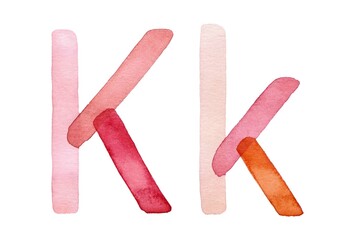 Handcrafted watercolor illustration of uppercase 