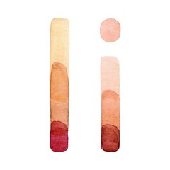 Handcrafted watercolor illustration of uppercase 