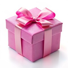 Fototapeta premium pink gift box with ribbon