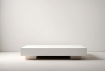 White low stand for displaying products - on a gray background