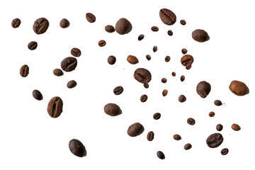 coffee beans PNG, beans isolated on white transparent bckground