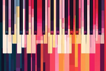 A colorful image of a keyboard with many keys, generative ai image