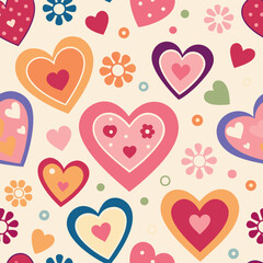 seamless background with hearts