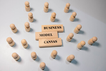 Business model canvas, Concept, Wooden blocks with slogan business model canvas