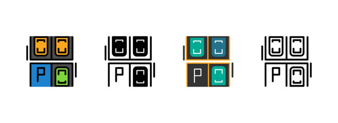 Set of Empty parking space Icon