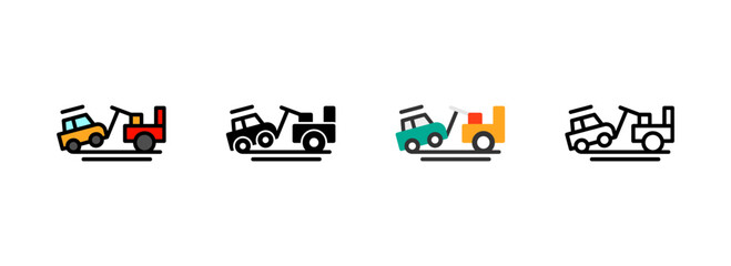 Set of Towed vehicle Icon