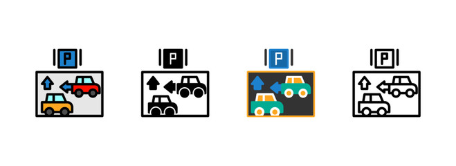 Set of Car alignment guide Icon