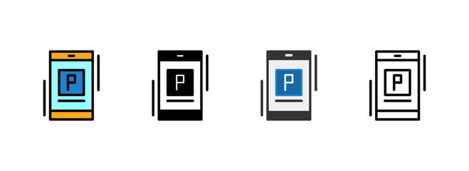 Set of Parking app icon Icon
