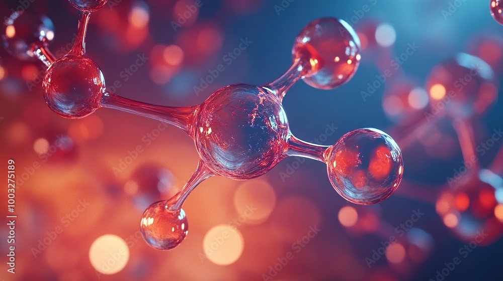 Wall mural abstract science: a 3d rendered atom model