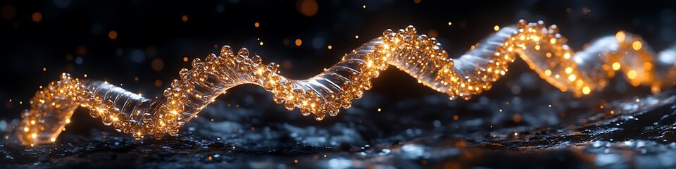 Abstract golden glowing lights swirl, wave, motion blur, dynamic and vibrant background