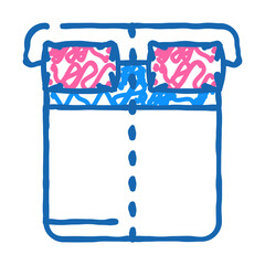 sleep on opposite sides of bed doodle icon sketch vector. sleep on opposite sides of bed sign. isolated symbol illustration