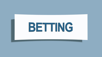 Betting. A card isolated on blue background.