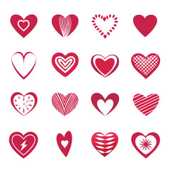 seamless pattern with red hearts