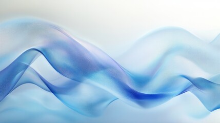 Obraz premium Abstract blue waves on a soft gradient background. Artistic representation of motion.