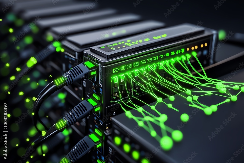 Poster A digital visualization of an ethical hacker breaching a firewall, with green data flows and glowing connections showing the weak points in the system